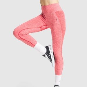 Gymshark Flex High Waisted Leggings - Red Marl/Claret